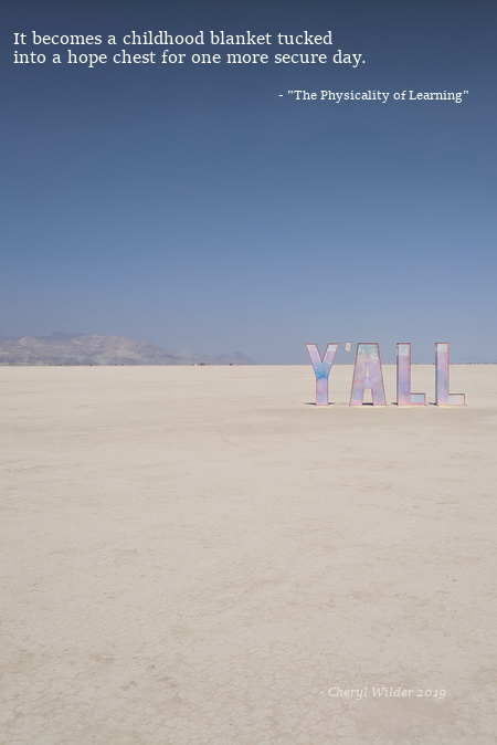 nevada desert with blue sky and word art y'all