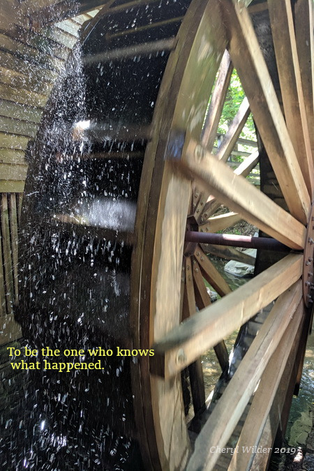 close up of working waterwheel